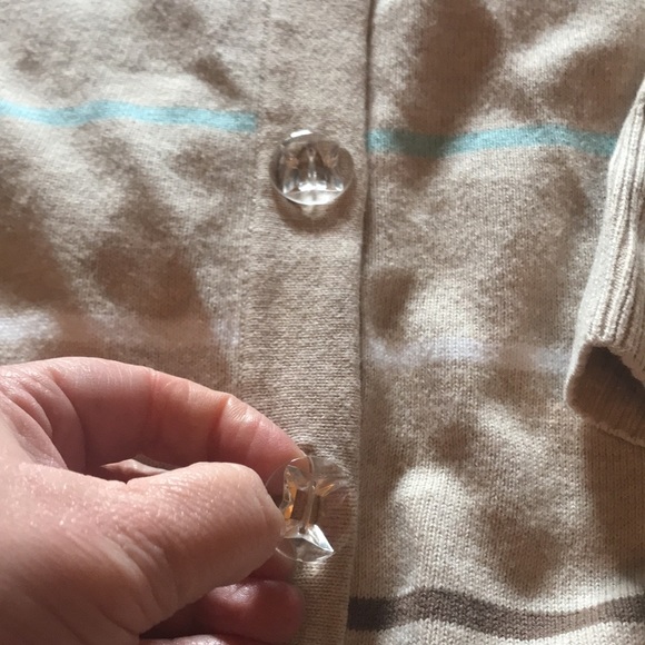Christopher & Banks Cardigan5clear buttons-tan,brown,white,purple,mint - Picture 5 of 6